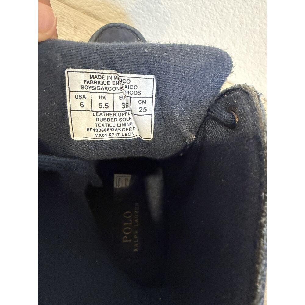 Polo Ralph Lauren Bear Ranger Navy Blue Leather Boots Men's Size 5 Women's 6.5 - Picture 8 of 8